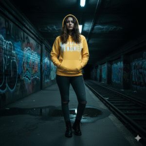 sudadera pares hoodie amarillo